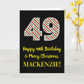 Gelukkige 49e Verjaardag & Vrolijke Kerstmis, Doua Kaart (Gele Bloem)