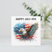 Gelukkige 4 juli Adelaar Kaart (Staand voorkant)