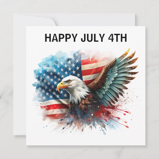 Gelukkige 4 juli Adelaar Kaart (Voorkant)