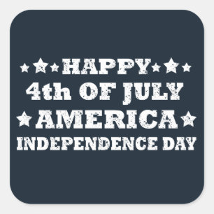 Gelukkige 4 juli Amerika Vierkante Sticker
