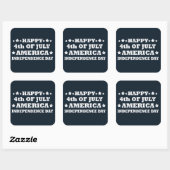 Gelukkige 4 juli Amerika Vierkante Sticker (Vel)