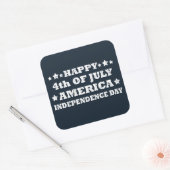 Gelukkige 4 juli Amerika Vierkante Sticker (Envelop)