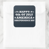 Gelukkige 4 juli Amerika Vierkante Sticker (Tas)