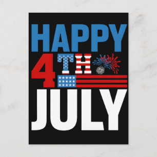 Gelukkige 4 juli Amerikaanse Onafhankelijkheidsdag Feestdagenkaart