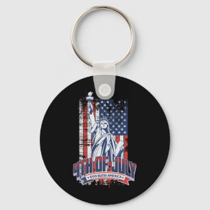 Gelukkige 4 juli Amerikaanse vlag patriottische Am Sleutelhanger