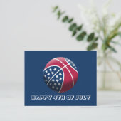 Gelukkige 4 juli basketbal feestdagenkaart (Staand voorkant)