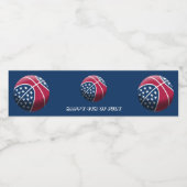 Gelukkige 4 juli basketbal waterfles etiket (Enkel label)
