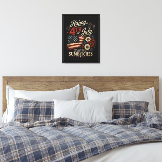 Gelukkige 4 juli canvas afdruk (Insitu (Slaapkamer))