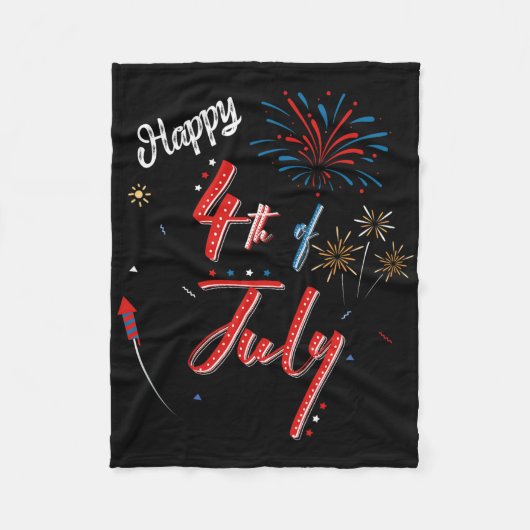Gelukkige 4 juli Cool Onafhankelijkheidsdag Mannen Fleece Deken (Voorkant)