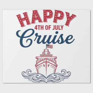 Gelukkige 4 juli Cruise Patriottisch Schip Ontwerp Cadeaupapier