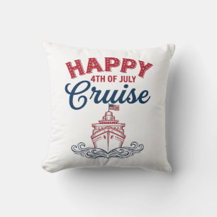 Gelukkige 4 juli Cruise Patriottisch Schip Ontwerp Kussen