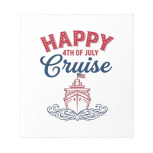 Gelukkige 4 juli Cruise Patriottisch Schip Ontwerp Notitieblok