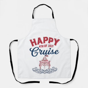 Gelukkige 4 juli Cruise Patriottisch Schip Ontwerp Schort