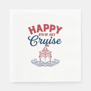 Gelukkige 4 juli Cruise Patriottisch Schip Ontwerp Servet
