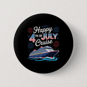 Gelukkige 4 juli cruise patriottische familie matc ronde button 5,7 cm