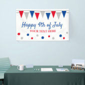 Gelukkige 4 juli feestbanner met gekleurde vlaggen spandoek (Beurs)