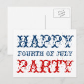 Gelukkige 4 juli feestkaarten voor Onafhankelijkhe Uitnodiging Briefkaart (Voorkant / Achterkant)