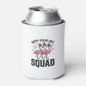 Gelukkige 4 juli Flamingo Squad Vector Design_1 Blikjeskoeler (Blikje Voorkant)