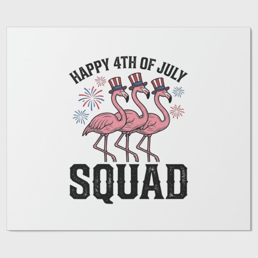 Gelukkige 4 juli Flamingo Squad Vector Design_1 Cadeaupapier (Vlak)