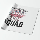 Gelukkige 4 juli Flamingo Squad Vector Design_1 Cadeaupapier (Uitgerold)