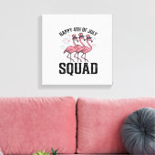Gelukkige 4 juli Flamingo Squad Vector Design_1 Canvas Afdruk (Insitu (Woonkamer))