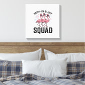 Gelukkige 4 juli Flamingo Squad Vector Design_1 Canvas Afdruk (Insitu (Slaapkamer))