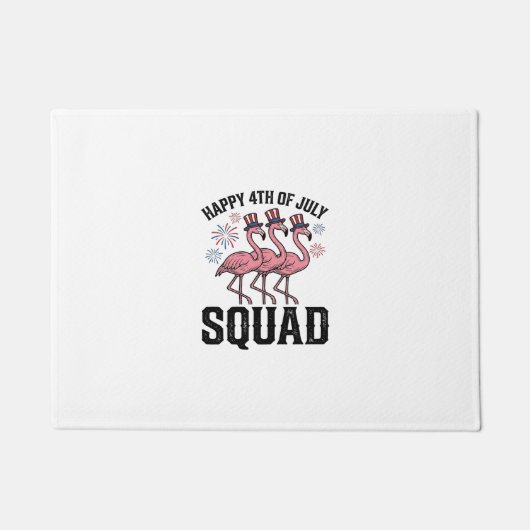 Gelukkige 4 juli Flamingo Squad Vector Design_1 Deurmat (Voorkant)