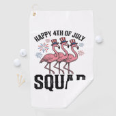 Gelukkige 4 juli Flamingo Squad Vector Design_1 Golfhanddoek (Insitu)