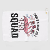 Gelukkige 4 juli Flamingo Squad Vector Design_1 Golfhanddoek (Horizontaal)