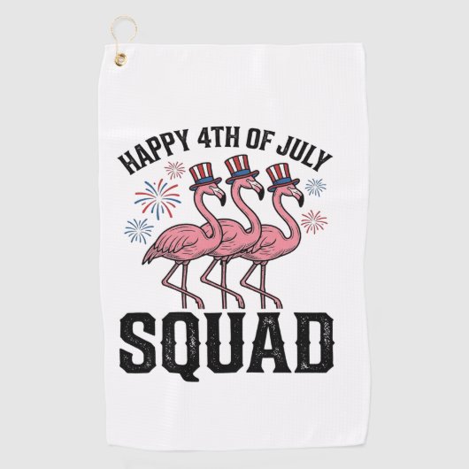 Gelukkige 4 juli Flamingo Squad Vector Design_1 Golfhanddoek (Voorkant)