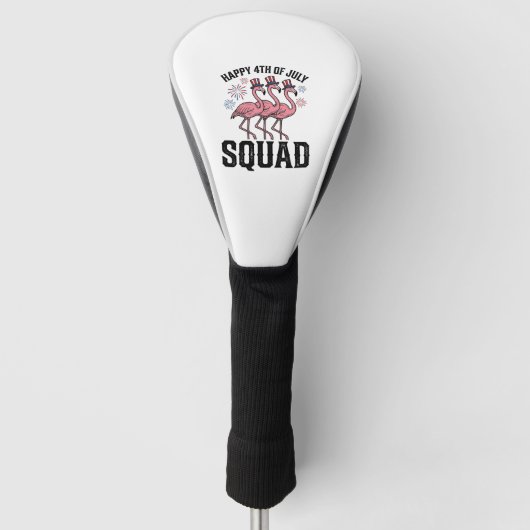 Gelukkige 4 juli Flamingo Squad Vector Design_1 Golfheadcover (Voorkant)