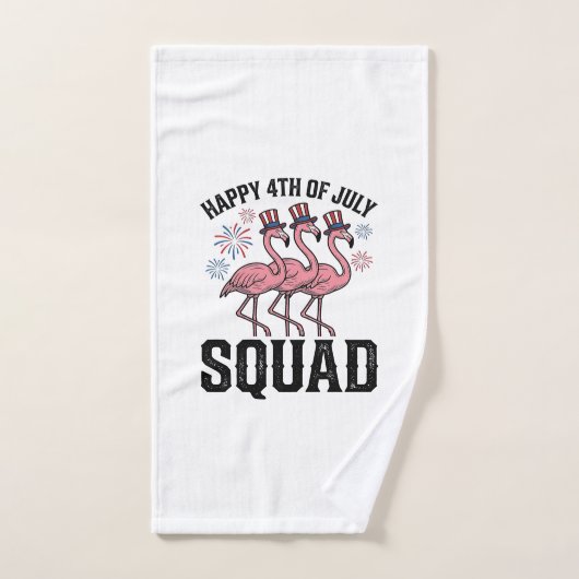 Gelukkige 4 juli Flamingo Squad Vector Design_1 Handdoek (Handdoek)