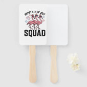 Gelukkige 4 juli Flamingo Squad Vector Design_1 Handwaaier (Voorkant en achterkant)