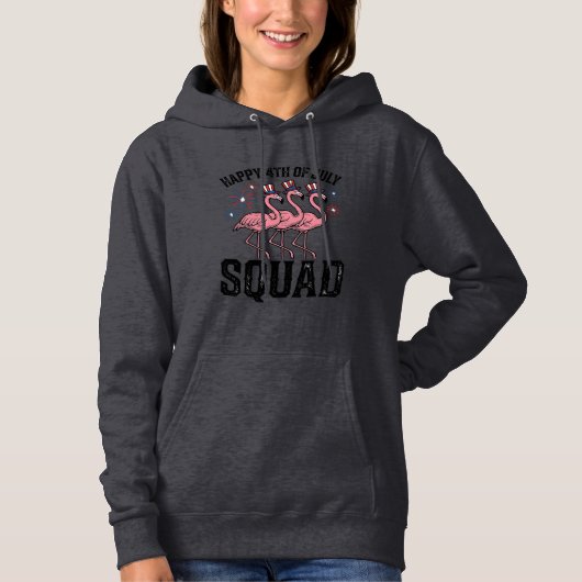 Gelukkige 4 juli Flamingo Squad Vector Design_1 Hoodie (Voorkant)