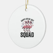 Gelukkige 4 juli Flamingo Squad Vector Design_1 Keramisch Ornament (Links)