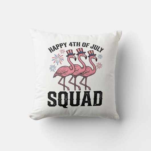 Gelukkige 4 juli Flamingo Squad Vector Design_1 Kussen (Voorkant)