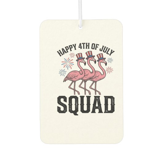 Gelukkige 4 juli Flamingo Squad Vector Design_1 Luchtverfrisser (Voorkant)