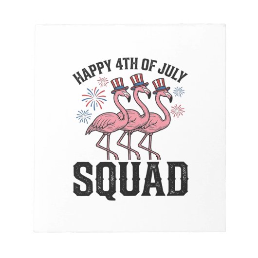 Gelukkige 4 juli Flamingo Squad Vector Design_1 Notitieblok (Voorkant)