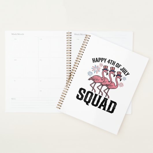 Gelukkige 4 juli Flamingo Squad Vector Design_1 Planner (Display)