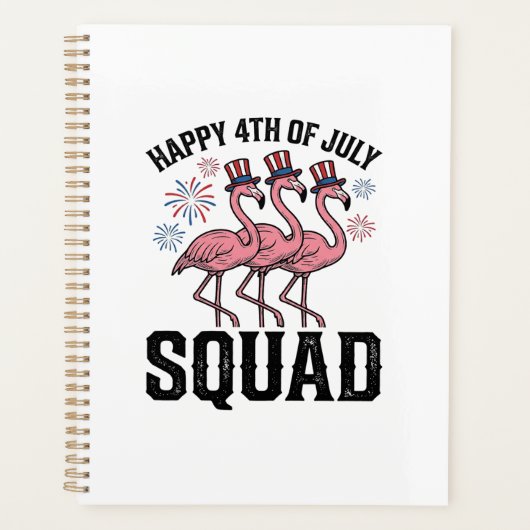 Gelukkige 4 juli Flamingo Squad Vector Design_1 Planner (Voorkant)