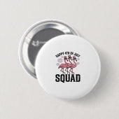 Gelukkige 4 juli Flamingo Squad Vector Design_1 Ronde Button 5,7 Cm (Voorkant /achterkant)