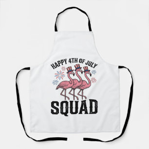 Gelukkige 4 juli Flamingo Squad Vector Design_1 Schort