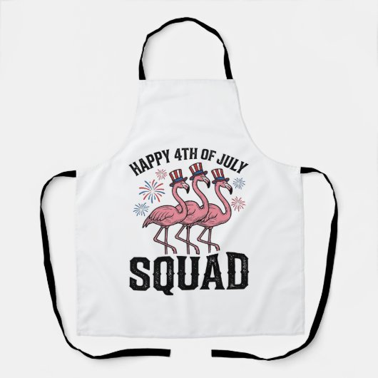Gelukkige 4 juli Flamingo Squad Vector Design_1 Schort (Voorkant)