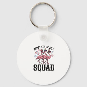 Gelukkige 4 juli Flamingo Squad Vector Design_1 Sleutelhanger