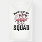Gelukkige 4 juli Flamingo Squad Vector Design_1 Spandoek (Verticaal)