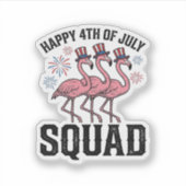 Gelukkige 4 juli Flamingo Squad Vector Design_1 Sticker (Voorkant)