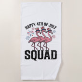 Gelukkige 4 juli Flamingo Squad Vector Design_1 Strandlaken (Voorkant)