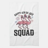 Gelukkige 4 juli Flamingo Squad Vector Design_1 Theedoek (Verticaal)