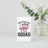 Gelukkige 4 juli Flamingo Squad Vector Design_1 Visitekaartje (Staand voorkant)