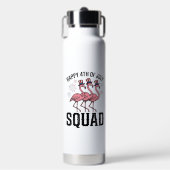 Gelukkige 4 juli Flamingo Squad Vector Design_1 Waterfles (Voorkant)
